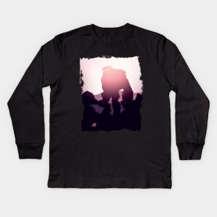 Minimalist Shadow of the Colossus Kids Long Sleeve T-Shirt